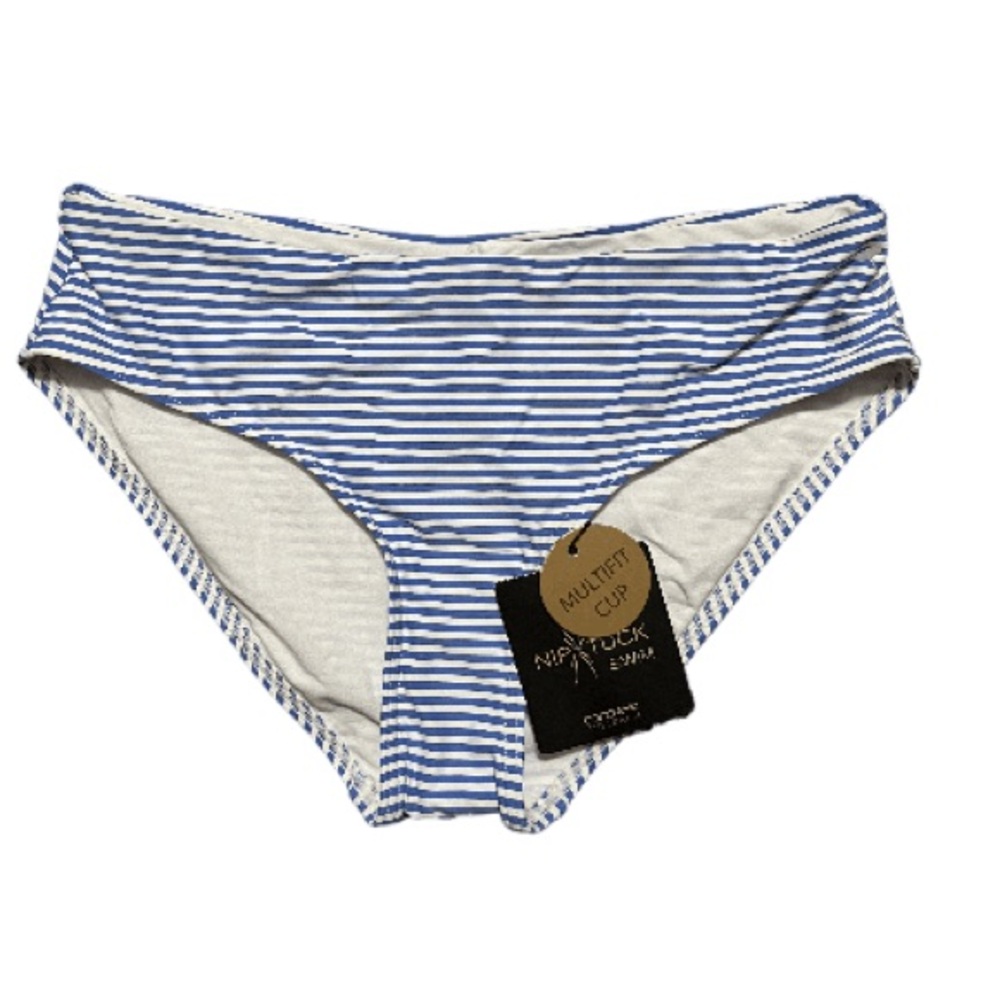 NWT Nick Tuck blue white striped bikini bottom swimwear size 6